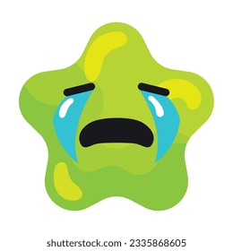 Isolated crying cute star shape emoji Vector