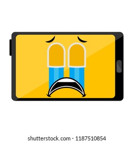 Isolated crying tablet emote