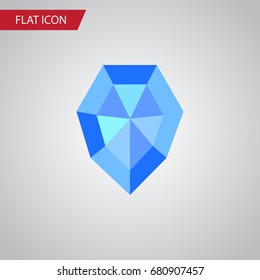 Isolated Crystal Flat Icon. Gem Vector Element Can Be Used For Crystal, Diamond Design Concept.