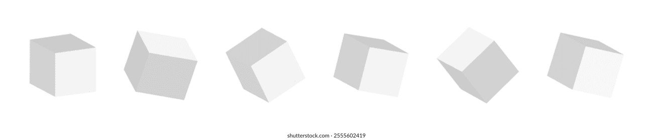 Isolated cube icon on white background. Simple illustration shape cubes 3d. Three-dimensional Cube in vector design