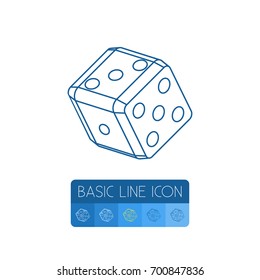 Isolated Cube Outline. Number Vector Element Can Be Used For Cube, Number, Square Design Concept.