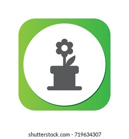 Isolated Cultivation Icon Symbol On Clean Background. Vector Flowerpot Element In Trendy Style.