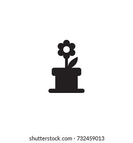 Isolated Cultivation Icon Symbol On Clean Background. Vector Flowerpot Element In Trendy Style.