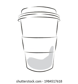 Isolación de taza de dibujos animados de café beber dibujar ilustración vectorial