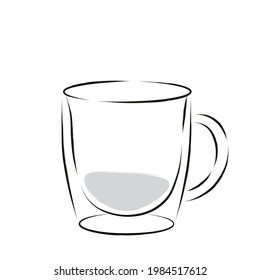 Einziger Kaffeetrinken auf Tasse, Vektorgrafik