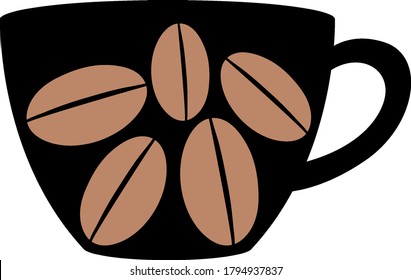 Isolated cup of coffee logo on white background illustration