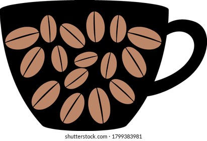 Isolated cup of coffee logo on white background illustration