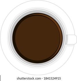 Einziger Becher mit dem Kaffeelogo auf weißem Hintergrund, Vektorgrafik