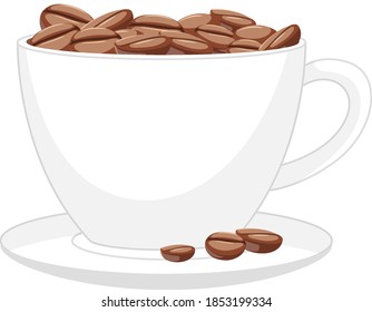 Isolated cup of coffee logo on white background illustration