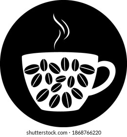 Isolated cup of coffee logo on white background illustration