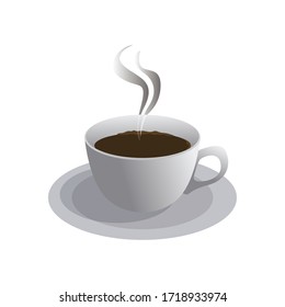 Isolated cup of coffee over a white background - Vector illustration