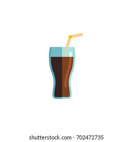 Isolated Cup Flat Icon. Fizzy Drink Vector Element Can Be Used For Drink, Beverage, Cup Design Concept.