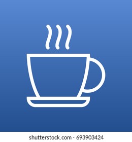Isolated Cup Outline Symbol On Clean Background. Vector Hot Drink Element In Trendy Style.