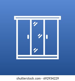 Isolated Cupboard Outline Symbol On Clean Background. Vector Closet Element In Trendy Style.