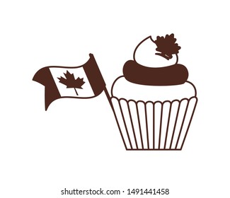Isolated cupcake of canada design vector illustration