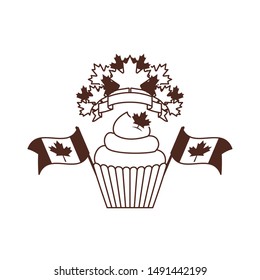 Isolated cupcake of canada design vector illustration