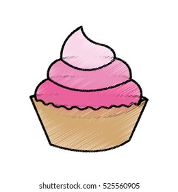 Isolated cupcake design