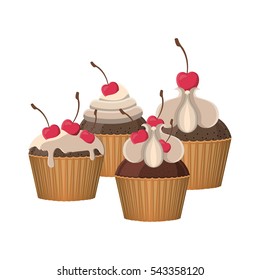 Isolated cupcake design