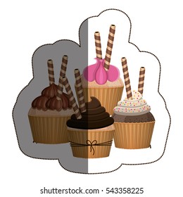 Isolated cupcake design
