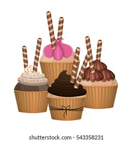 Isolated cupcake design