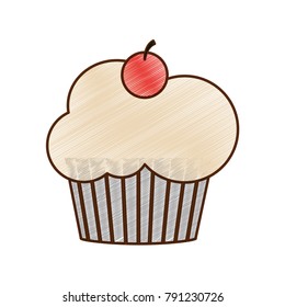 Isolated cupcake design