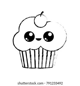 Isolated cupcake design
