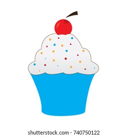 Isolated cupcake icon on a white background, vector illustration