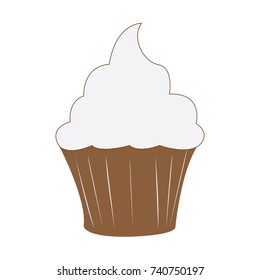 Isolated cupcake icon on a white background, vector illustration