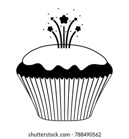 Isolated cupcake icon on a white background, vector illustration
