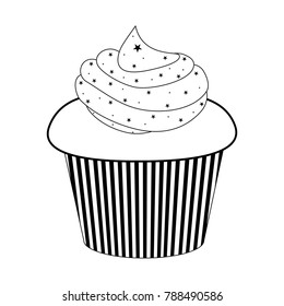 Isolated cupcake icon on a white background, vector illustration