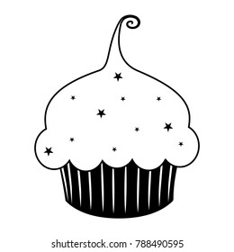 Isolated cupcake icon on a white background, vector illustration