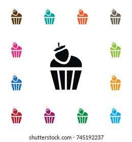 Isolated Cupcake Icon. Sweet Vector Element Can Be Used For Cupcake, Muffin, Sweet Design Concept.