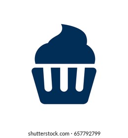 Isolated Cupcake Icon Symbol On Clean Background. Vector Muffin Element In Trendy Style.
