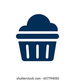 Isolated Cupcake Icon Symbol On Clean Background. Vector Muffin Element In Trendy Style.