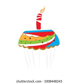 Isolated cupcake illustration