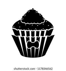 Isolated cupcake silhouette icon