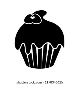 Isolated cupcake silhouette icon