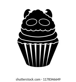 Isolated cupcake silhouette icon
