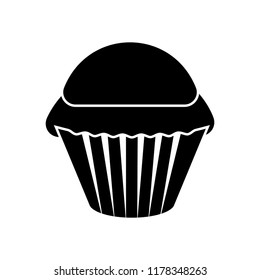 Isolated cupcake silhouette icon