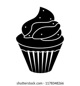 Isolated cupcake silhouette icon
