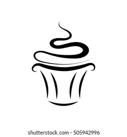 Isolated cupcake vector icon