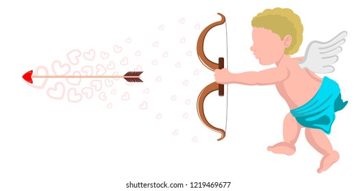 Isolated cupid angel with a bow. Vector illustration design