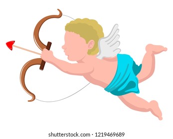 Isolated cupid angel with a bow. Vector illustration design