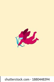 isolated cupid in a mask from the virus. covid.