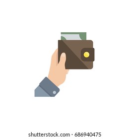 Isolated Currency Flat Icon. Purse Vector Element Can Be Used For Purse, Currency, Money Design Concept.
