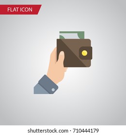 Isolated Currency Flat Icon. Purse Vector Element Can Be Used For Purse, Currency, Money Design Concept.