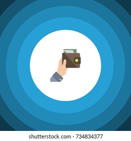 Isolated Currency Flat Icon. Purse Vector Element Can Be Used For Purse, Currency, Money Design Concept.