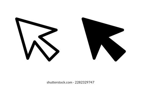 Isolated cursor icon with outline and glyph styles. Flat icon for website or mobile app.