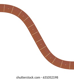 isolated curve shaped guitar fretboard vector illustration 