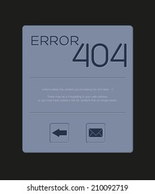 Isolated custom Error 404 - Page not found with text and buttons for back and contact
